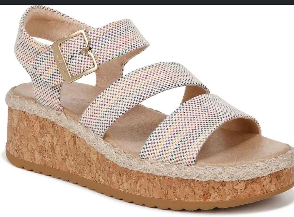 Dr. Scholl's Women's Ellie Platform Espadrille Wedge Sandal Multi Woven Size 9